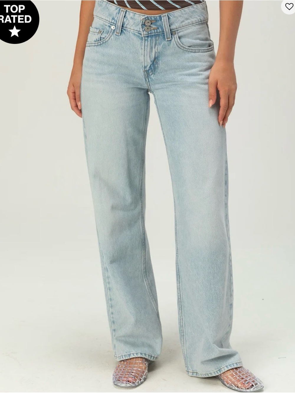 Light Wash Wide-Leg Women’s Jeans - Light Blue